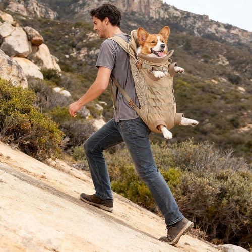 FLAdorepet Tactical Dog Backpack Carrier Front Back Bag for Medium Dogs,L - Image 2