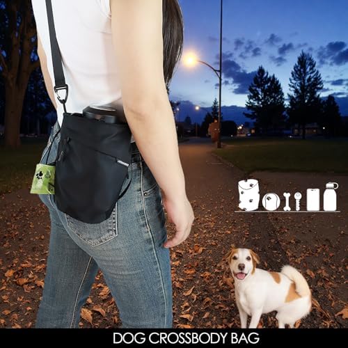 Multi-Function Crossbody Bag - Dog Walking Bag with Built-in Poop Bag Dispenser, Insulated Water Bottle Carrier & Waterproof Treat Pouch, Travel Toiletry Organizer for Pet Training, Hiking, Daily Use - Image 2