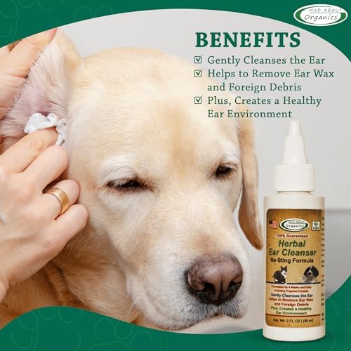 Herbal Ear Cleanser for Dogs & Cats - No-Sting Formula Gently Cleanses Ears, Removes Wax & Debris, Supports Healthy Ear Care, Calming Grooming Supplies for Pets, 2oz Bottle - Image 3