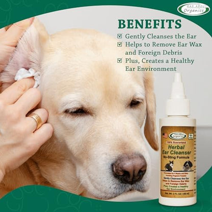 Herbal Ear Cleanser for Dogs & Cats - No-Sting Formula Gently Cleanses Ears, Removes Wax & Debris, Supports Healthy Ear Care, Calming Grooming Supplies for Pets, 2oz Bottle - Image 3