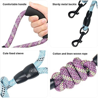 Dual Dog Leash 360° Tangle-Free - Reflective Heavy Duty, Comfortable Handle for Small/Medium/Large Dogs, Support Multiple Rope Addition - Image 3