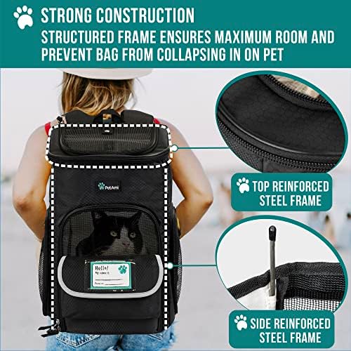 PetAmi Dog Backpack Carrier, Airline Approved 4-Way Entry Cat Bag, Black - Image 6