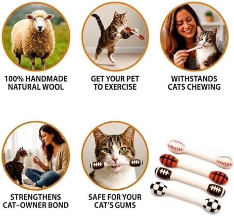 Glaciart One Swabs Cat Toys with Catnip - 4 Pk | Durable for Chew, Cute Cat Toys Interactive Kitty for Boredom, Exercise, & Play | Filled w/Organic Catnip for Anxiety & as Digestive Aid | Gift Idea - Image 3