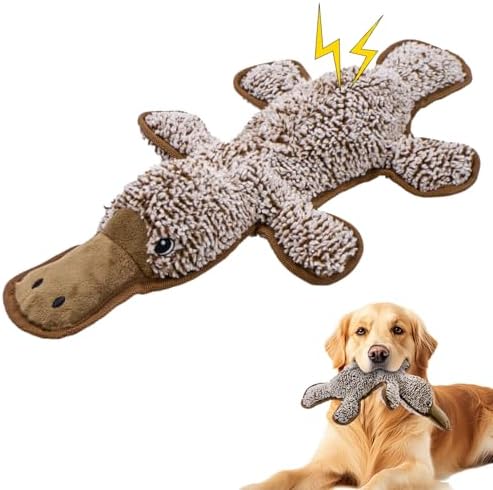No Stuffing Dog Squeak Toys, Chew Toys for Small to Large Puppies(Platypus) by Unknown