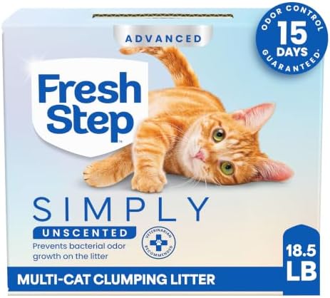 Fresh Step Advanced Simply Unscented Multi Cat Clumping Cat Litter, 18.5 lb by FreshStep