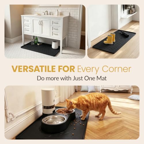 Waterproof Silicone Pet Feeding Mat, Dog Cat Food Water Bowl, Raised Edge - Image 6
