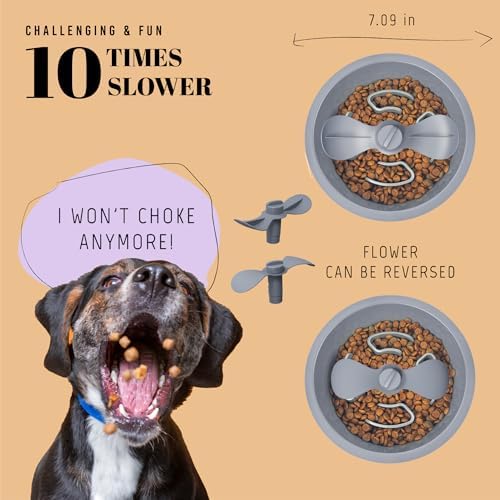 AVERYDAY Slow Feeder Dog Bowls for Medium Breed, 1.5 Cups Deep Food Puzzle Bowl with Spinning Slow Feeder Insert, Non-Slip Bottom, Fits for Raised Stand, Hard Maze Design for Small and Medium Dogs - Image 3