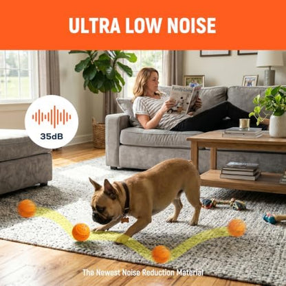 Interactive Dog Ball Toys - Automatic Moving, Bouncing Chew Toys, Wicked Balls with 3 Modes, E-TPU Vibrating Dog Ball for Small/Medium/Large Dogs, Birthday Gifts for Dogs(Orange) - Image 7