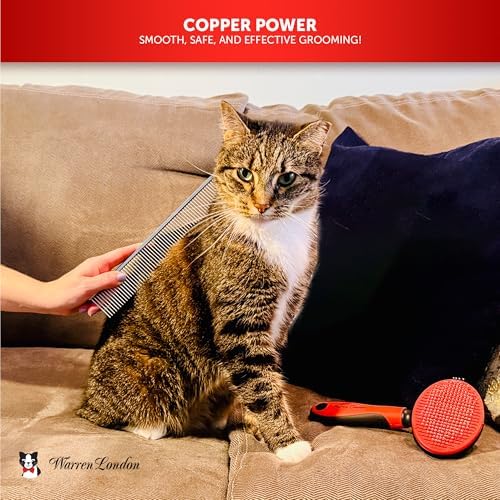 Warren London Cat DeMatter Pro Max 9-Inch Copper Grooming Comb - Image 4