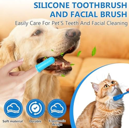 nooepc 6PCS Dog Washing Gloves Pet Grooming Gloves Dog Bath Supplies Dog Bath Brush Silicone Gloves for Dogs and Cats Bathing Dog Comb Dog Toothbrush - Image 5