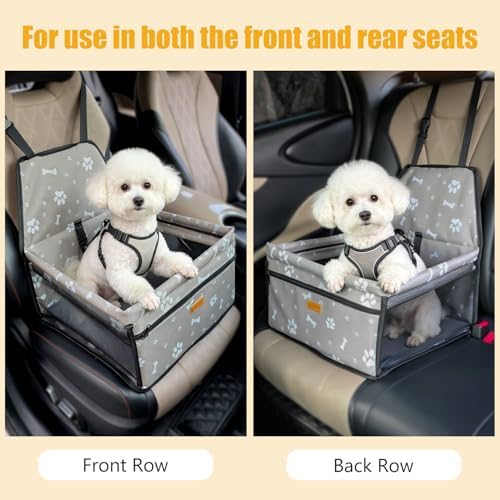 Pet Dog Booster Seat, Upgrading the Framed wall to Prevent Collapse，Breathable and Foldable Pet Car Basket，Removable andWashable pet car seat - Image 6