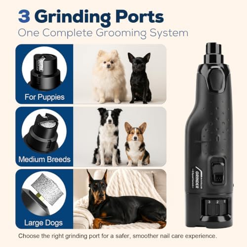 Dog Nail Grinder for Large Dogs, Quiet 6-Speed with LED Light - Image 5