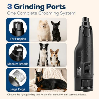 Dog Nail Grinder for Large Dogs, Quiet 6-Speed with LED Light - Image 5