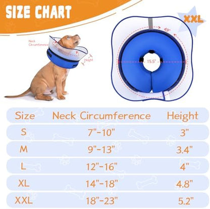 Elevated Inflatable Dog Cone Collar Alternative After Surgery, Dog Donut Collar, Soft Pet Cone to Stop Licking for Small Medium Large Dogs - Image 6