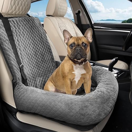 Sephyroth Dog Car Seat for Small/Medium Dogs,Dog Car Bed Washable Pet Travel Safety Seat,Super Soft Safe Removable Puppy Car Seat(Gray) by Sephtroth