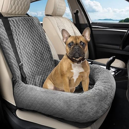 Sephyroth Dog Car Seat for Small/Medium Dogs,Dog Car Bed Washable Pet Travel Safety Seat,Super Soft Safe Removable Puppy Car Seat(Gray) by Sephtroth