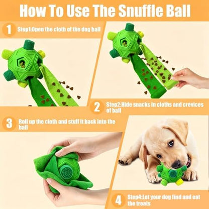 Dog Snuffle Ball,Interactive Puzzle Dog Toys with Strips and Squeaky Carrot - Image 2