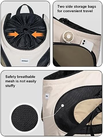 Dog Carriers for Small Dogs,Dog Backpack with 2 Pocket for Travel,Comfortable Dog Front Carrier Suitable for Dogs 8-18 pounds Machine Washable (Beige) - Image 6
