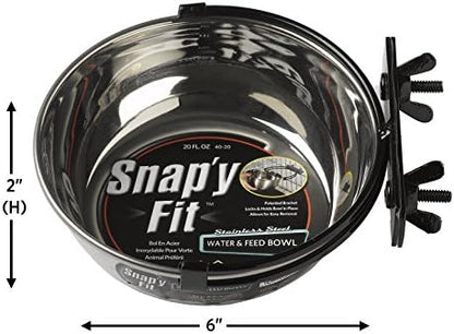 MidWest Homes for Pets Snap'y Fit Stainless Steel Food or Water Bowl, Holds 20 Ounces, Mounts to Wire Crates, No-Tip Design, Rust-Resistant, for Small Dogs and Cats - Image 5