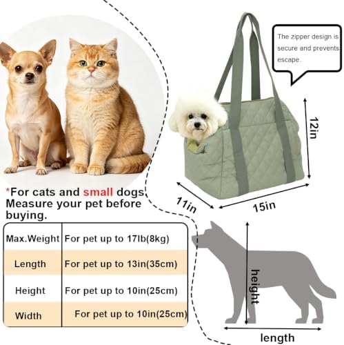 2-in-1 Convertible Pet Carrier & Bed, Soft-Sided Portable Travel Tote with Safety Tether, Pet Car Seat, for Small Dogs & Cats, Soft Plush Inner Lining, Ideal for Car Travel, Shopping - Image 3