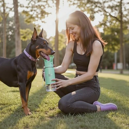 Stainless Steel Dog Travel Water Bottle, Vacuum Insulated Portable Dog Water Dispenser, Drink Cup and Snack Container On The Go, Outdoor Walking, Hiking, Travel (Mint) - Image 3