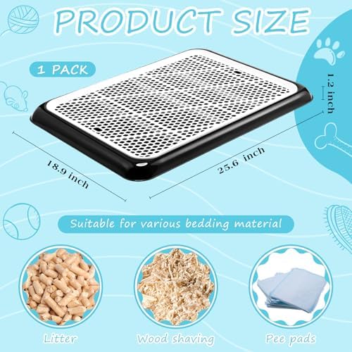 Mifoci Dog Pee Pad Holder Potty Tray Portable Dog Litter Box Toilet Training for Indoor Outdoor Small Medium Large Pet Puppy(Black,25.59 x 18.9 Inches,1 Pcs) - Image 2