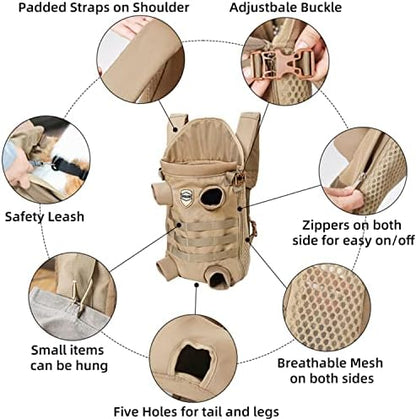 FLAdorepet Tactical Dog Backpack Carrier Front Back Bag for Medium Dogs,L - Image 4
