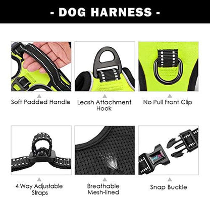 PHOEPET No Pull Dog Harness Medium Reflective Front Clip Vest with Handle - Image 4