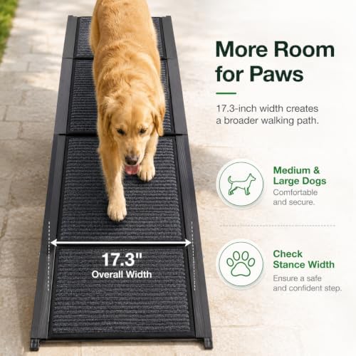 Dog Ramp for Car, 70.8-Inch Quad-Fold Aluminum Alloy Pet Ramp - Image 4
