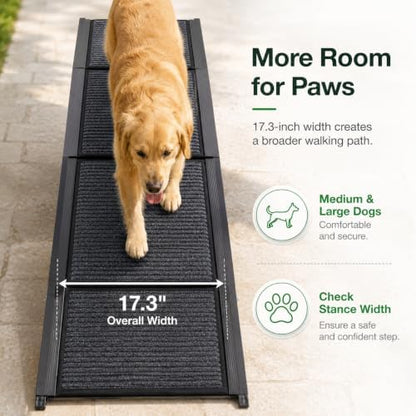 Dog Ramp for Car, 70.8-Inch Quad-Fold Aluminum Alloy Pet Ramp - Image 4
