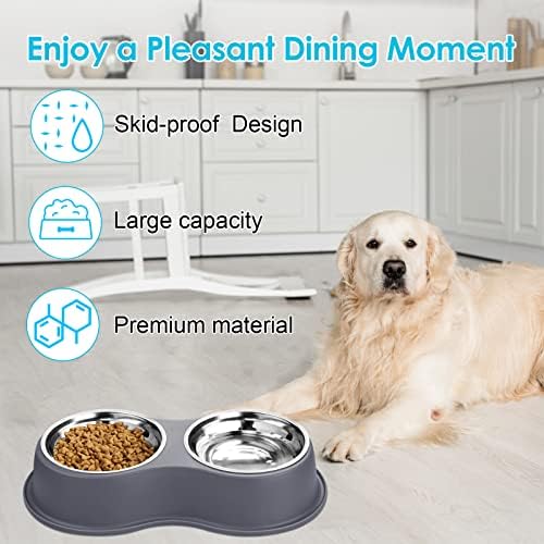 Epetslove Stainless Steel Dog Bowls Double Non-Slip Dog Water and Food Bowl - Image 5
