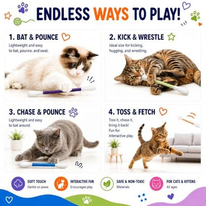 6-Pack Cotton swabs cat Toys with Catnip 15CM Giant q tip cat Toy. Cleans Teeth, relieves Boredom and Anxiety in Cats, Durable Interactive cat Toy–Great Gift! - Image 5