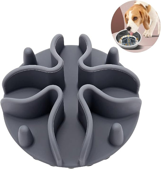 Slow Feeder Insert for Dogs & Cats, 3 Sizes Food-Grade Silicone Anti-Choking Puzzle Feeder, Non-Slip Suction Cup Design, Fits Most Bowls, Bloat Stop Pet Feeding Solution