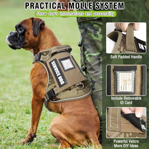Tactical Dog Harness and Leash Set with 10 Patches for Large Dogs - Image 3