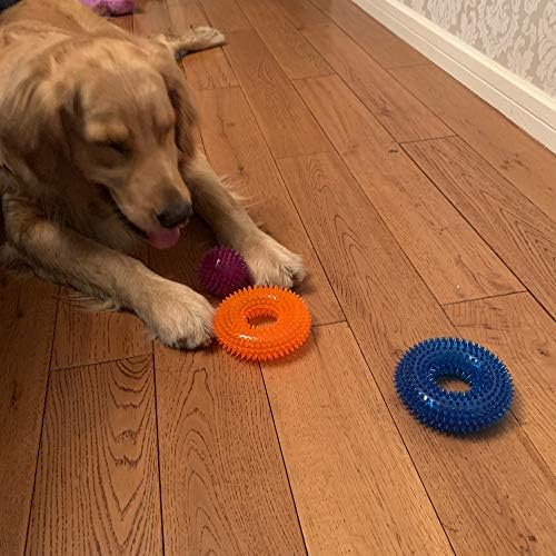 Jalousie Dog Squeaky Toys Value Set Non-Toxic Squeaky Balls Toss Fetch TPR Rubber Puppy Toys Spikey Dog Chew Toy for Small Medium Breed Pet Toys for Puppy (3 Pack Spiky Balls) - Image 4