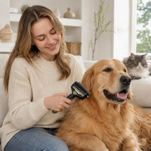 3-in-1 Pet Grooming Tool Dematting Comb Undercoat Rake Deshedding Brush - Image 7