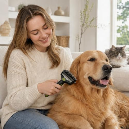 3-in-1 Pet Grooming Tool Dematting Comb Undercoat Rake Deshedding Brush - Image 7