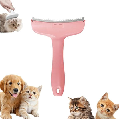 V-Tooth Deshedding Comb, Pet Hair Removal Tool, Multifunctional Hairs Removal Brush, Cat Dog Grooming Brush, Tight V-shaped Comb Teeth To Effectively Remove Pet Hair Loss (Pink, Large)