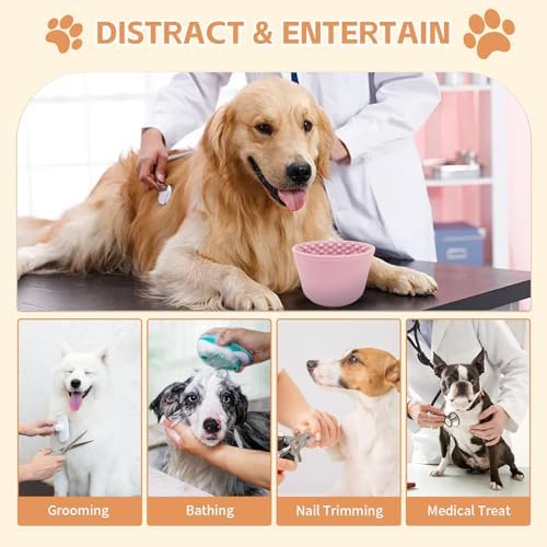 Dog Lick Bowl,Anxiety Relief Non-Slip Silicone Treat Bowl,Durable Anti-Choking Long-Lasting Enrichment Slow Feeder Licking Mat for Small Medium Large Breed,Freezable BPA Free Silicone Dishwasher Safe - Image 4
