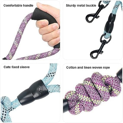 Dual Dog Leash, Reflective Heavy Duty Two Dog Leash for Small Medium Large Dogs, 2 Dog Leashes, 360° Swivel Tangle Free with Comfortable Handle, Support Add to Multiple Rope, Black - Image 3