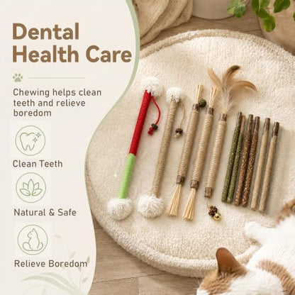 Natural Silvervine Sticks Cat Toys, 11 Pack Natural Catnip Chew Toys - Image 2
