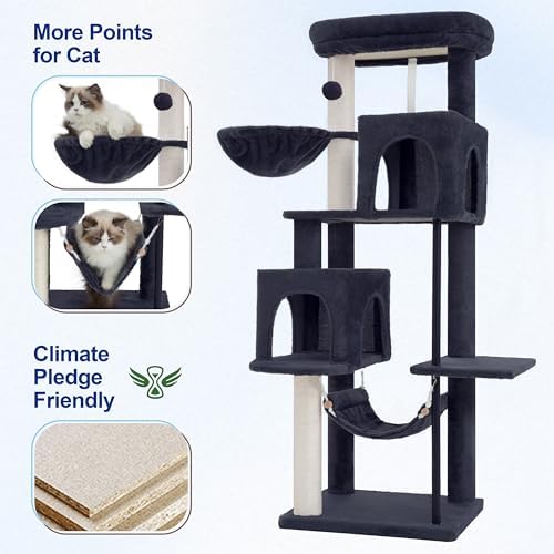 Gitelsnour Cat Tree Tower with Sturdy Steel Tube for Indoor Cats GCT014G - Image 4