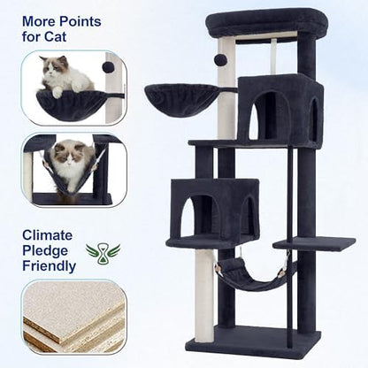 Gitelsnour Cat Tree Tower with Sturdy Steel Tube for Indoor Cats GCT014G - Image 4