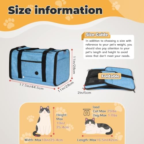 YUDODO 25lbs Cat Carrier Lightproof Soft Sided Pet Carrier for Large Cat - Image 4