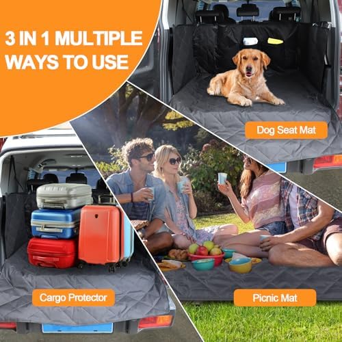 Cargo Liner for Dogs Compatible with Toyota FJ Cruiser 2007-2021, Pet Dog Trunk Cargo Liner, Waterproof Anti-Dirty Pet Cargo Cover Dog Seat Mat, with Bumper Flap Protector (Black) - Image 5