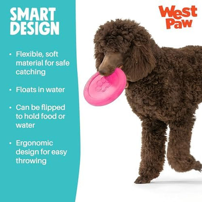 WEST PAW Zogoflex Zisc Dog Flying Disc, High Flying Aerodynamic Disc for Dogs Puppy – Lightweight, Floatable Disc for Fetch, Tug of War, Catch, Play – Doubles as Food/Water Bowl, Small 6.5", Geranium - Image 6