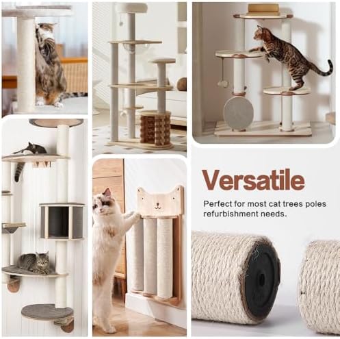OSPNIEEK 4 PCS M8 Cat Scratching Post Replacement, 15.7“ 7.9" Natural Sisal Rope Kitten Tree Scratcher Refill with Screws, DIY Hemp Scratch Pole Parts for Indoor Cats Tower Refurbishment Accessories - Image 7