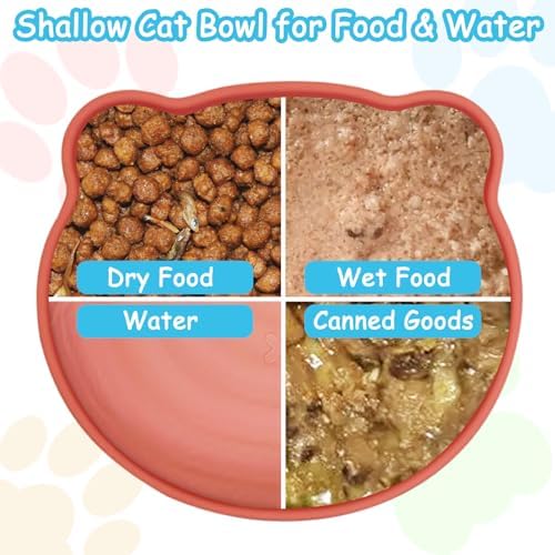 Silicone Cat Bowl with Suction Cup 7in Shallow Dog Food Dishes - Image 5
