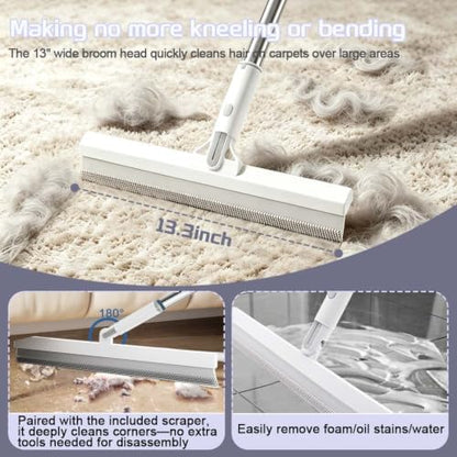 Carpet Rake for Pet Hair Removal Tool - 5 in 1 Kit for Dog Cat Fur Remover - Image 3