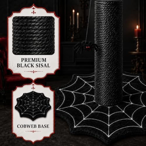 Gothic Cat Scratching Post with Spider Toys for Indoor Large Cats - Image 3
